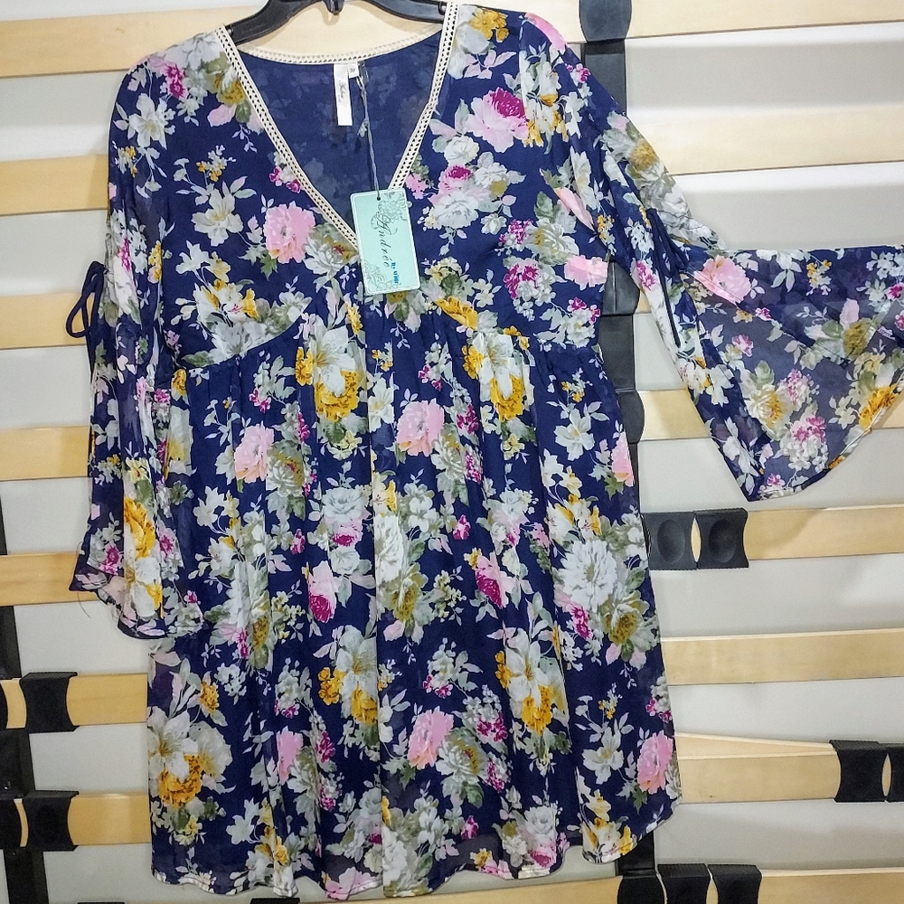 NWT Andreea By Unit Floral Bohemian Dress